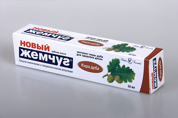 Зубная паста НОВЫЙ ЖЕМЧУГ кора дуба 50мл/36 (74266)