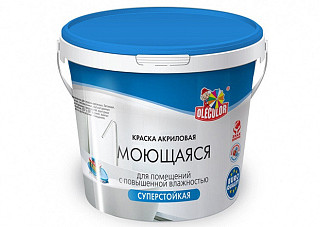 Краска ВД OLECOLOR моющаяся база А (3,0кг)