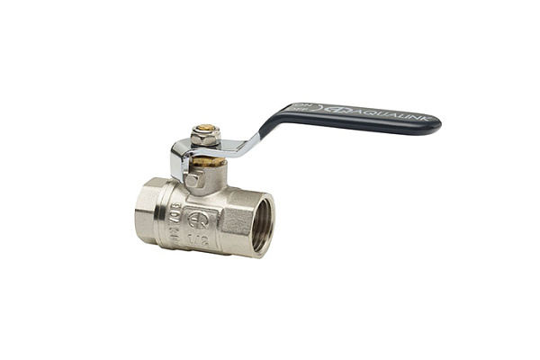 Кран шаровой латунный AQUALINK ДУ25 (1) Г/Г рычаг (01145) (60/10) 