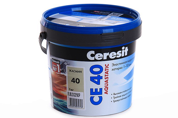 Затирка для швов ЦЕРЕЗИТ CЕ40/1 aquastatic жасмин 1кг 2780262