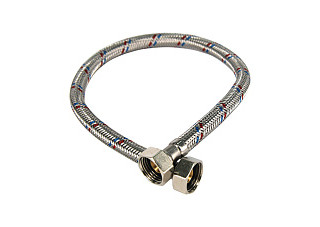Подводка для воды AQUALINE ДУ15 (1/2") Г/Г 60см (гайка-сталь. 100/10) (04804)