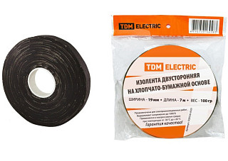 Изолента TDM ХБ 19ммх7м двусторонняя (100г) (0526-0501)