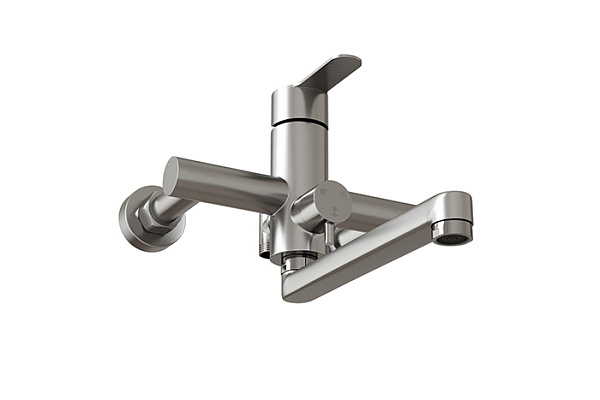 Душевая система MLSS32-06 "Stainless" (смеситель 35К с изл+лейка 3поз.+душ.шланг+тропич.душ.) нерж.