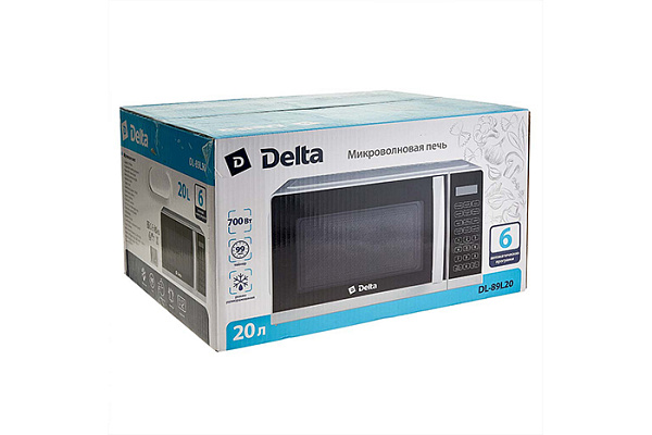 Микроволновая печь DELTA DL-89L20  белый: 700 Вт,20л  LED-дисплей, 6 авто программ