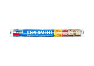 Бумага для выпекания Paterra пергамент силиконизированный евросырье, белая, 38 см*6М (209-008)