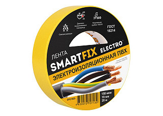 Изолента SmartFix ELECTRO 19ммх20м, 150 мкм Жёлтая/60/6 (SFE192D)