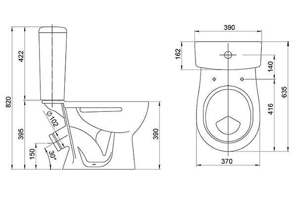 Унитаз-компакт Santeri Орион (белый, косой выпуск, нижняя подводка, 1 режим, 1.P.400.8S00.00.BF) 