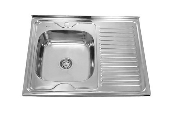 Мойка нерж 600х800х160мм т.0,6 бол.сиф. (+сифон) левая