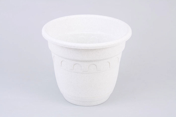 Горшок для цветов КОЛЫВАНЬ с поддоном 10л d=302мм мрамор С96М (1/7)