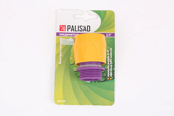 Соединитель PALISAD пластиковый для шланга с внешней резьбой 3/4" (66175)