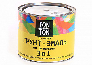Грунт-эмаль по ржавчине 3 в 1 FonTon глянцевая белая (20,0кг)