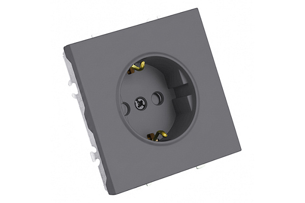 Розетка Feron 1-м. с защит. шт. с/з (механизм) 250В 16А Эмили RST16-5110-10 платиново-серый 49958