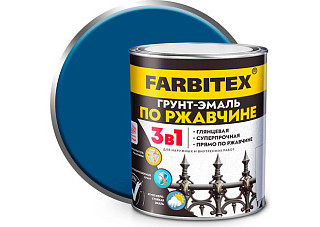 Грунт-эмаль по ржавчине 3 в1 FARBITEX синий (1,8 кг) 