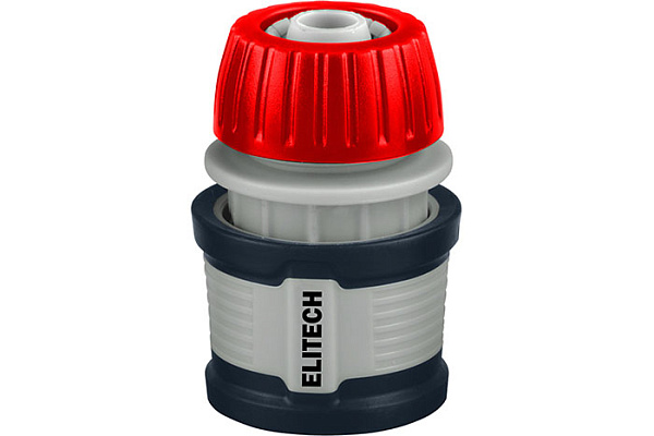 Соединитель ELITECH Garden HF 011WS пластиковый, быстросъемный для шланга с аквастопом 1/2" (1/50)