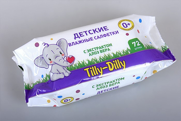 Салфетки влажные TILLY-DILLY детские алое 72шт (500)