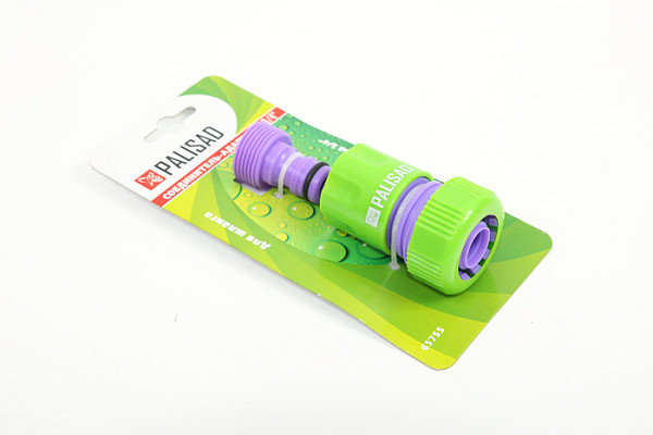 Соединитель PALISAD пластиковый быстросъемный внешняя резьба, соединитель шланга 3/4" (65755)