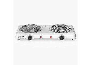 Плитка электрическая HP-03W 2000Вт 132/132мм 2конфорки, спираль белый