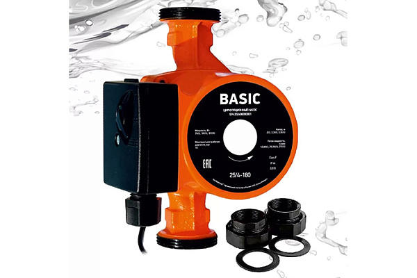 Насос циркуляционный Basic 25/4-180 (гайки, кабель)