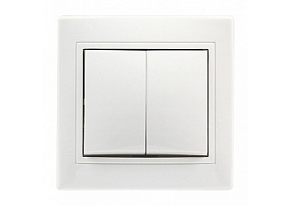 Выключатель SmartBuy "Венера" 2-клавишный 10А белый, керамика (SBE-01w-10-SW2-0-c) (414)