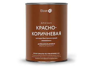Грунт-эмаль Elcon 3 в 1 глянцевая красно-коричневая RAL 3009 (0,8кг)