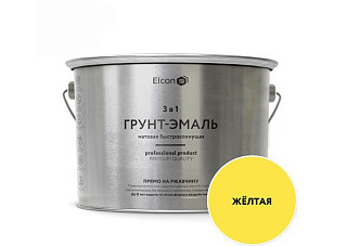 Грунт-эмаль по ржавчине Elcon 3 в1 матовая желтая (2,0 кг)