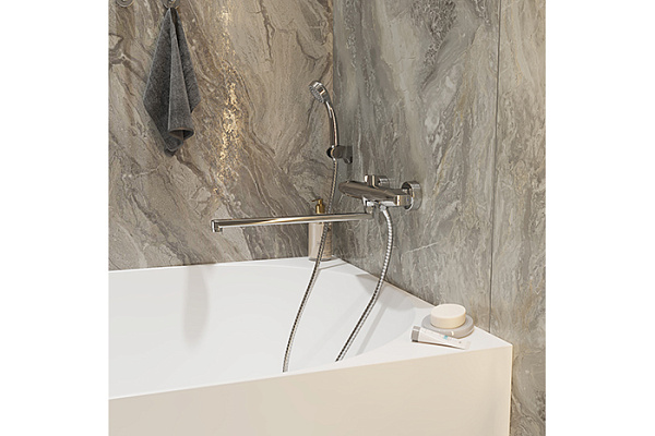 Смеситель для ванны и раковины MIXLINE ML39-02 Organic (Латунь,Длина излива 38см,Кран-букса 1/2")