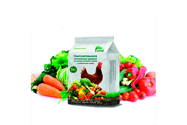 Гранулированное органическое удобрение на основе куриного помета (пакет 5 кг)