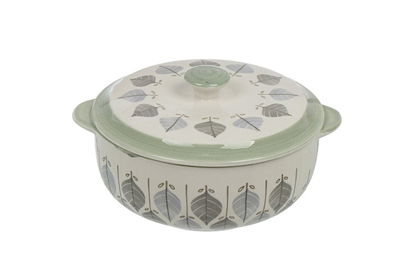 Кастрюля для запекания ЭВКАЛИПТ керамика, круглая, с крышкой, 2л (B010861) (484058)