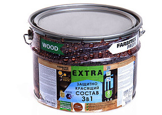 Защитно-красящий состав 3 в 1 FARBITEX PROFI WOOD EXTRA Белый (9,0кг)