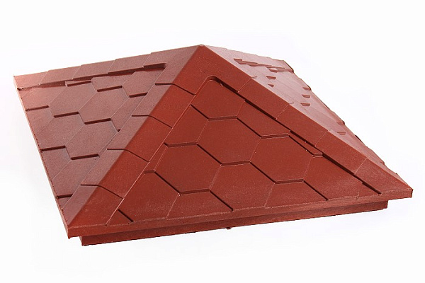 Колпак полимеркомпозитный Everest 390х390 мм (1,5 кирпича): цвет красный