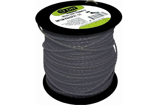 Леска для триммера ON квадратная с жилой (двухкомпонентная усиленная) 3,0мм х 80м (15-01-343)