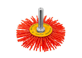 Щетка для дрели DENZEL 65 мм, Плоская, со шпилькой, нейлоновая щетина 74433 (10/200)