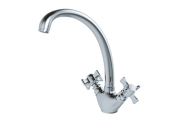 Смеситель для кухни MIXLINE ML30-031 Classic (Латунь,Длина излива 21,см,Кран-букса 1/2")