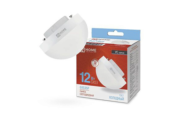 Лампа светодиодная IN HOME LED-GX53SF-VC 12Вт 230В 6500K 1200Лм 10/100 (4582)
