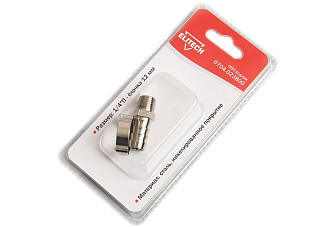 Переходник, 1/4"П -елочка 12мм+ кольцо 12х17мм ELITECH 0704.023800