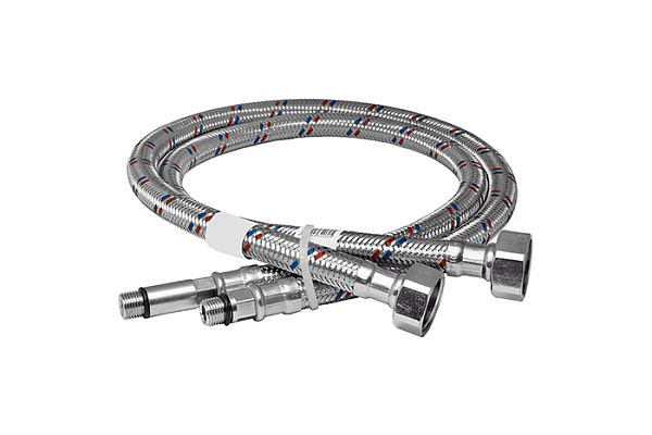 Подводка с ПВХ покрытием для смесителя AQUALINE 80см Г/Ш 2шт (40/1) (04890) 