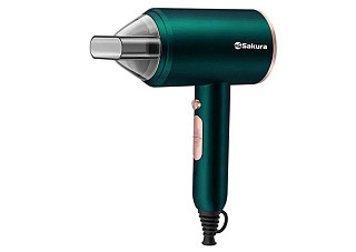 Фен SAKURA SA-4045GR 1400Вт, 2 режима, холод., сушка, малахит