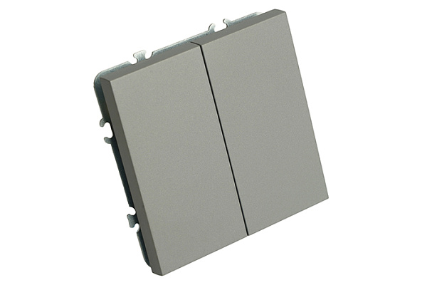 Переключатель Feron 2-клавишный (механизм) 250В 10А  Эмили RSW10-5107-10 платиново-серый 49947