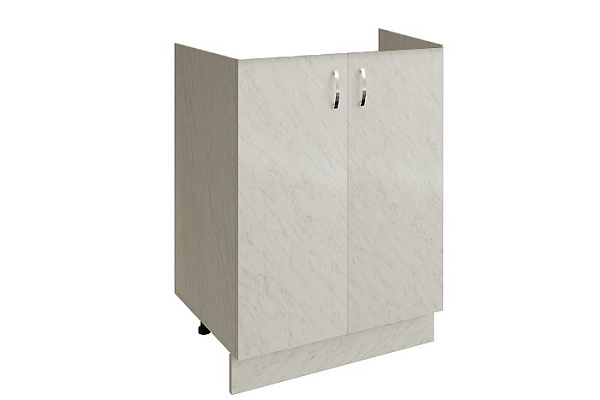 Тумба под мойку из нержавеющей стали 60 ЛДСП белый мрамор (600х820х436мм)