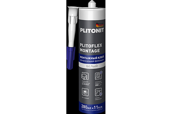 Клей монтажный PLITONIT PlitoFlex Montage 280 мл Н012244 (1/15)