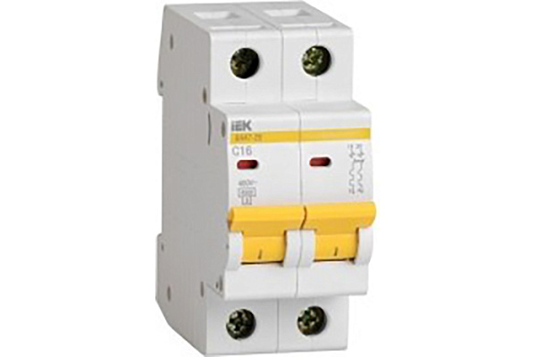 Авт. выкл.ВА47-29 2Р 16А 4,5кА х-ка С ИЭК (MVA20-2-016-C) 530