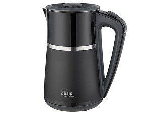 Чайник электрический OASIS K-4SPB нерж.сталь, черный, 2200Вт (1,7л) (325)