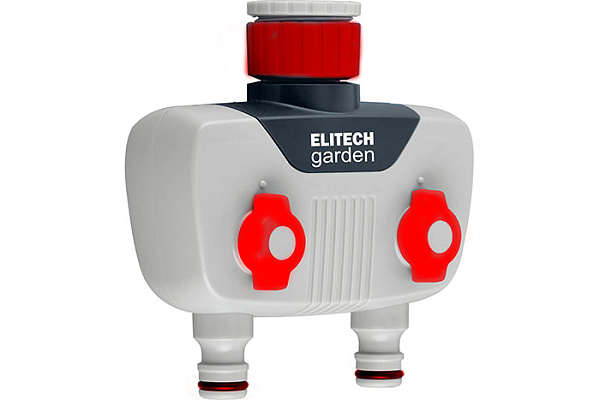 Распределитель ELITECH Garden HF 001 пластиковый двухканальный 3/4" - 1" (1/24)
