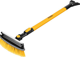 Щетка сметка со скребком, телескоп, поворотная голова, водосгон 950-1320 мм //Denzel (55327)