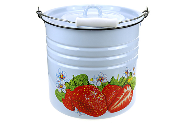 Ведро эмалированное с крышкой г.Магнитогорск 12,0л (1224/4)