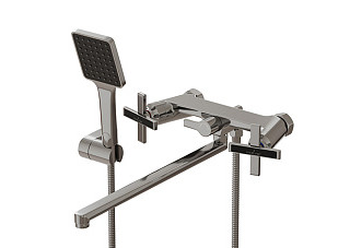 Смеситель для ванны и раковины MIXLINE ML37-02 Cross (Латунь, Длина излива 12см, Кран-букса 1/2")