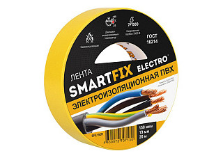 Изолента SmartFix ELECTRO 19ммх20м, 150 мкм Жёлтая/60/6 (SFE192D) 