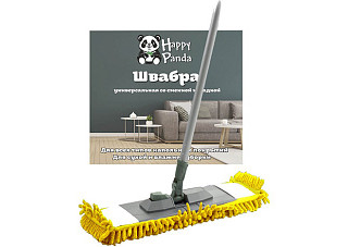 Швабра HP-M03 Happy Panda 120см с насадкой микрофибра Лапша