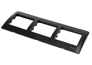 Рамка Profitec Corsa ST графит GLOSS 3СП гориз (PC-пласт) (910734)