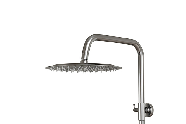 Душевая система MLSS32-06 "Stainless" (смеситель 35К с изл+лейка 3поз.+душ.шланг+тропич.душ.) нерж.